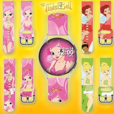 Tinker Bell Design Strap for Samsung Watch All Series 7 6 5 4 Pro 22mm 20mm