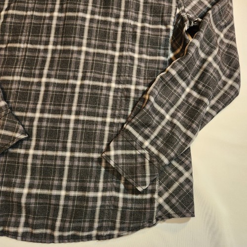 Guess Premium Mens Black Plaid Flannel Shirt Jacket Large Snap Zipper Pockets - Picture 12 of 24