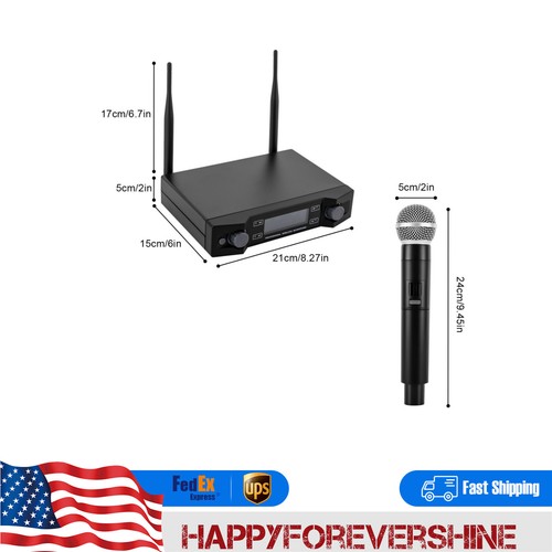 Cordless Mic Set UHF Professional Dual Wireless Dual-Channel Microphone System - Picture 2 of 16