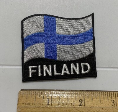 Finland Waving Finnish Flag Souvenir Embroidered Iron-on Patch Badge