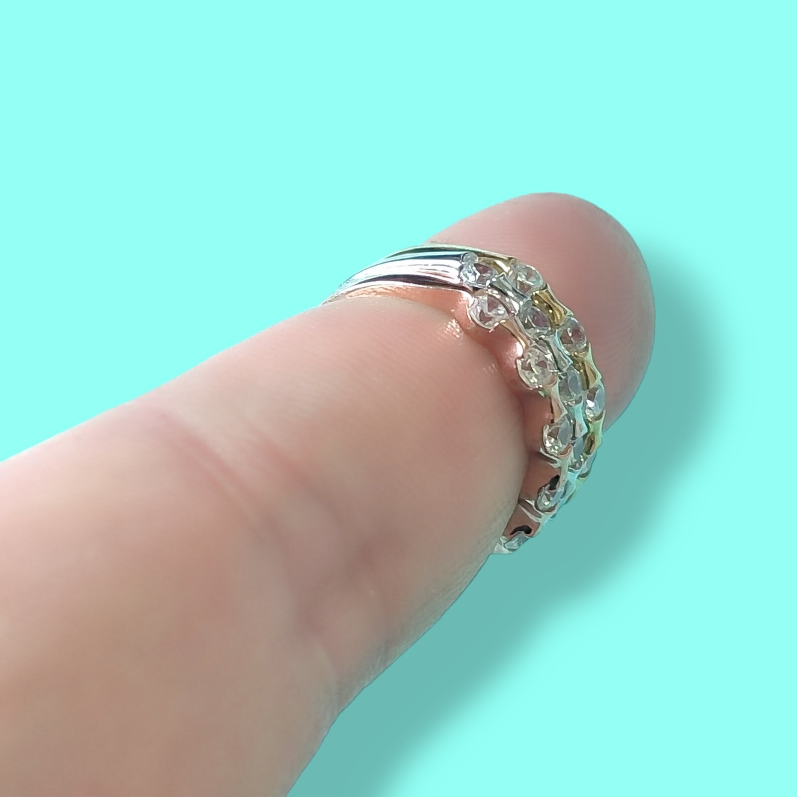 Multi Tone Solid Sterling Silver 925 Cubic Zircon… - image 7