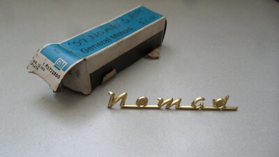 1957 57 Chevrolet Nomad Tail Gate Emblem Script Gold Hot Rod 3732860 GM ...
