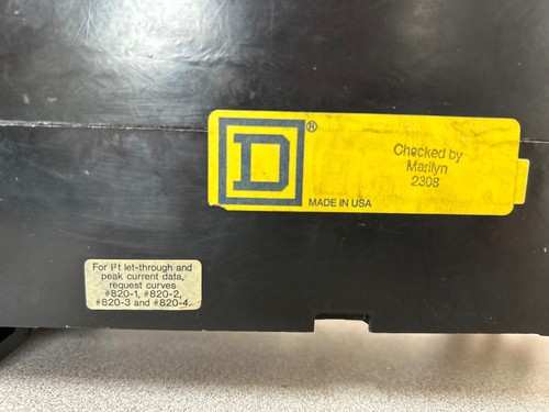 Square D FI36100 Schneider Elec 100 Amp 600 Volt 3PH Circuit Breaker I-Limiter - Picture 3 of 11