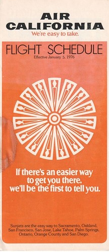 Air California timetable 1976/01/05