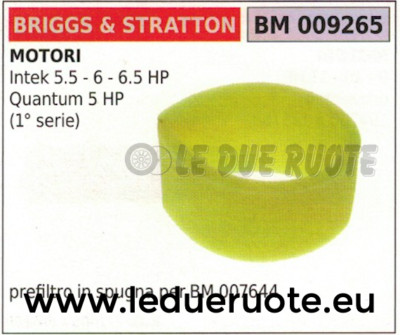 LUFTFILTERSCHWAMM MOTOR BRIGGS & STRATTON INTEK 5.5 6 6.5 PS QUANTUM 5 PS