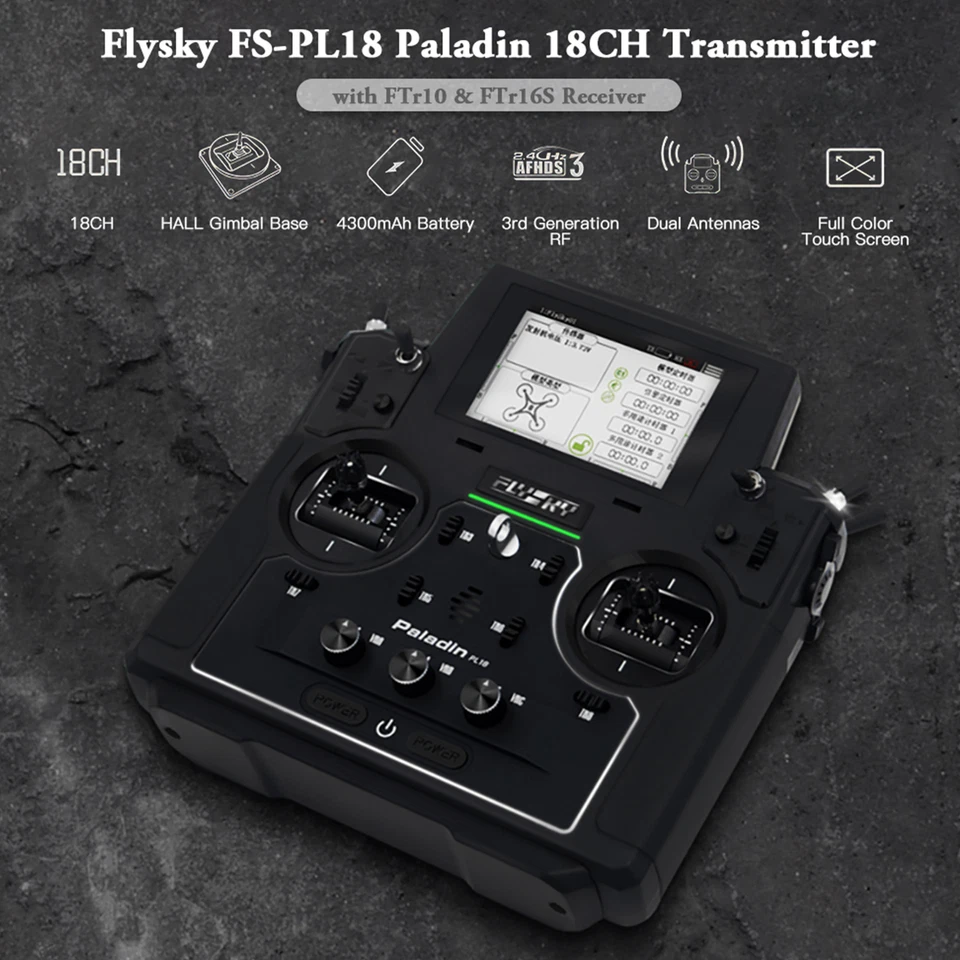 Flysky Paladin PL18 2.4G 18CH Radio Transmitter FTr10 FTr16S Receiver f/RC Drone - Image 4 of 4