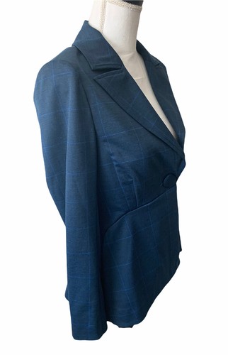 CAbi Check Blazer Size 2 Style #5475 Blue Casual Jacket Career Suit - 第 4/7 張圖片