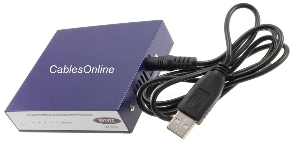 Bytecc 5+1-Port Compact Network 10/100 Ethernet Mini Switch Box with USB Power - Image 4 of 4