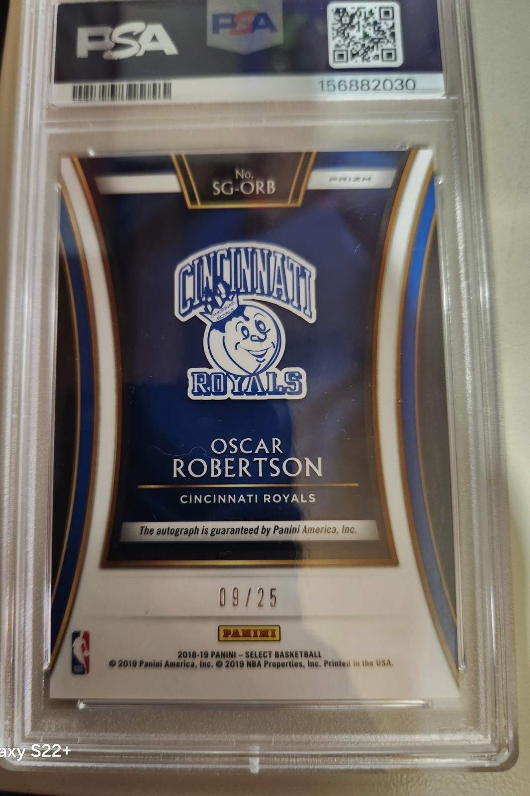 2018-19 Panini Select OSCAR ROBERTSON TIE DYE PRIZM AUTOGRAPH 9/25 PSA 9 RARE 🔥 view 2