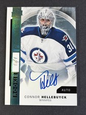 Connor Hellebuyck 15-16 Premier Rookie Blue Platinum Spectrum Auto S/N 1/1