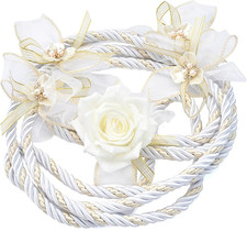 White Wedding Lasso Rope, Lazo Para Boda Wedding Cord White Gold Embellishment A