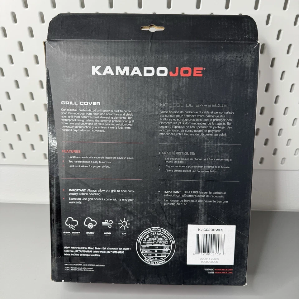 Cubierta de parrilla Kamado Joe Big Joe BJ-GC24BWFS resistente a la intemperie negra nueva con etiquetas Foto 2 de 2
