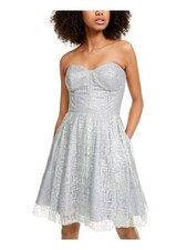 BLONDIE Womens Sleeveless Above The Knee Evening Fit + Flare Dress