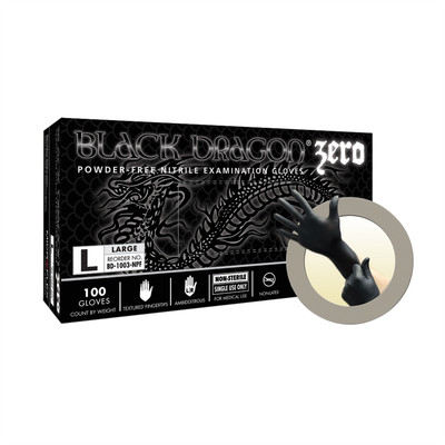  BD-1004-NPF Microflex BLACK DRAGON ZERO PF NITRILE EXAM GLOVES XL