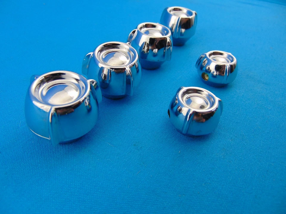 1958 Oldsmobile Olds Dash Knobs NOS Chrome Super Nice Lot of 6 Rocket 88 98 - Image 4 of 4