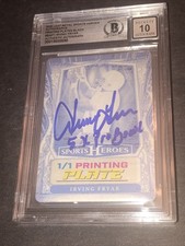 Beckett 10 Gem Mint Autograph Irving Fryar 2024 Black Signed Printing Plate 698