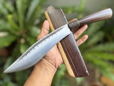 Cuchillo de camping E-nep Kukri personalizado 8,5” disco de arado forjado, mango y vaina de palo de rosa