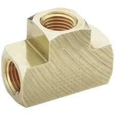 Parker L2203p-4 Tee Union Brass Union Tee, 1/4 In Female Npt X 1/4 In Female Npt