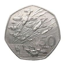 1994 50 Pence Coin WWII D-Day Normandy Commemorative UK Queen ElizabethII Z3573