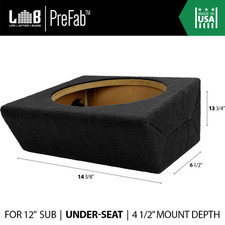Sealed Shallow-Mount MDF Under-Seat Sub Enclosure Box for 12" Slim Subwooofer