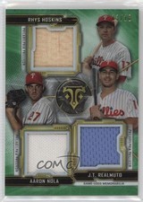 2020 Topps Triple Threads Relic Combos Emerald 13/18 Aaron Nola JT Realmuto k4s