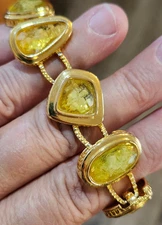 Premier Designs PD Goldtone Bracelet, yellow stones