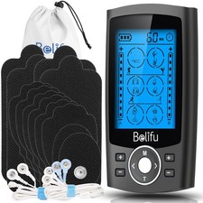 Dual Channel TENS EMS Unit with 12 Pads, 24 Modes Muscle Stimulator, Electron...