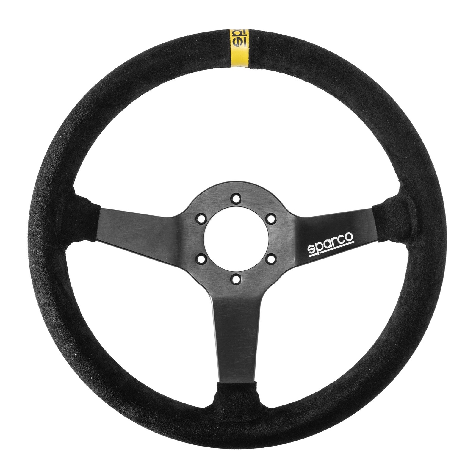 Sparco 345 Rally Race Car Steering Wheel In Black Suede - 350mm Diameter