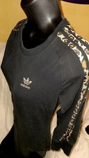 Adidas Long Sleeve Black With Animal Print Dress Size Small