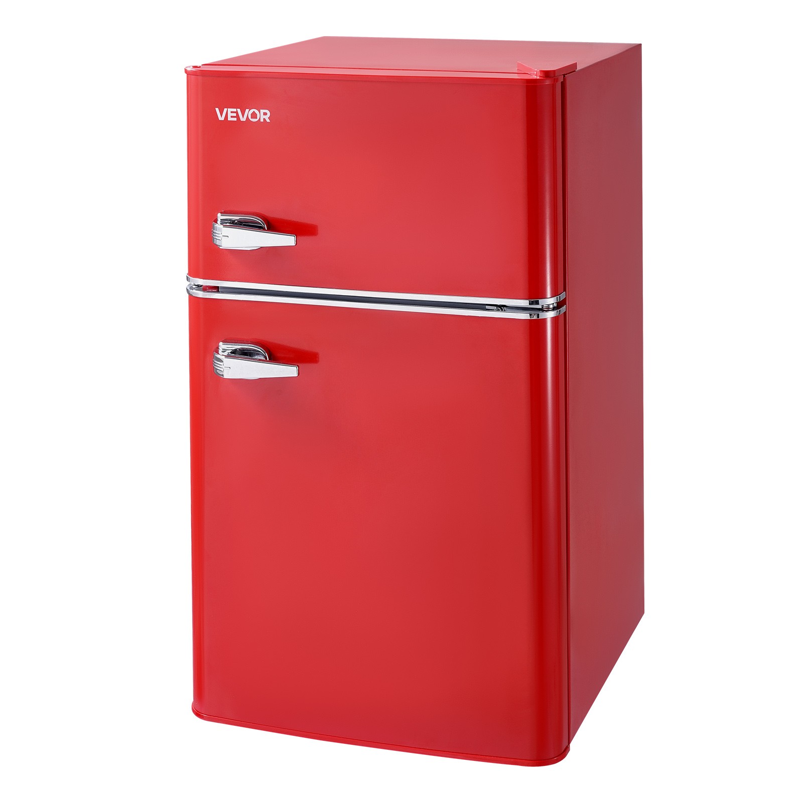 VEVOR Mini Fridge with Freezer 3.2 Cu.Ft Two Door Compact Refrigerator Dorm Red