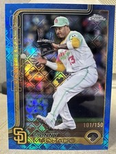2025 Topps Chrome Logofractor Edition Manny Machado BLUE REFRACTOR /150 CARD #53