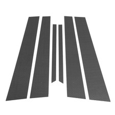 6 Pcs Door Pillar Window Trim For Honda Accord 03-07 Black Carbon Fiber Pattern