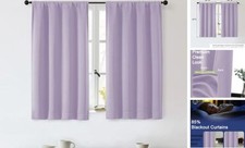 Sally Short Blackout Curtains for Bedroom Living 40"W x 45"L Pack of 2 Lilac