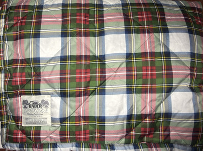 Eddie Bauer Throw Blanket Down Holiday Plaid Sherpa Puffer Camping Packable
