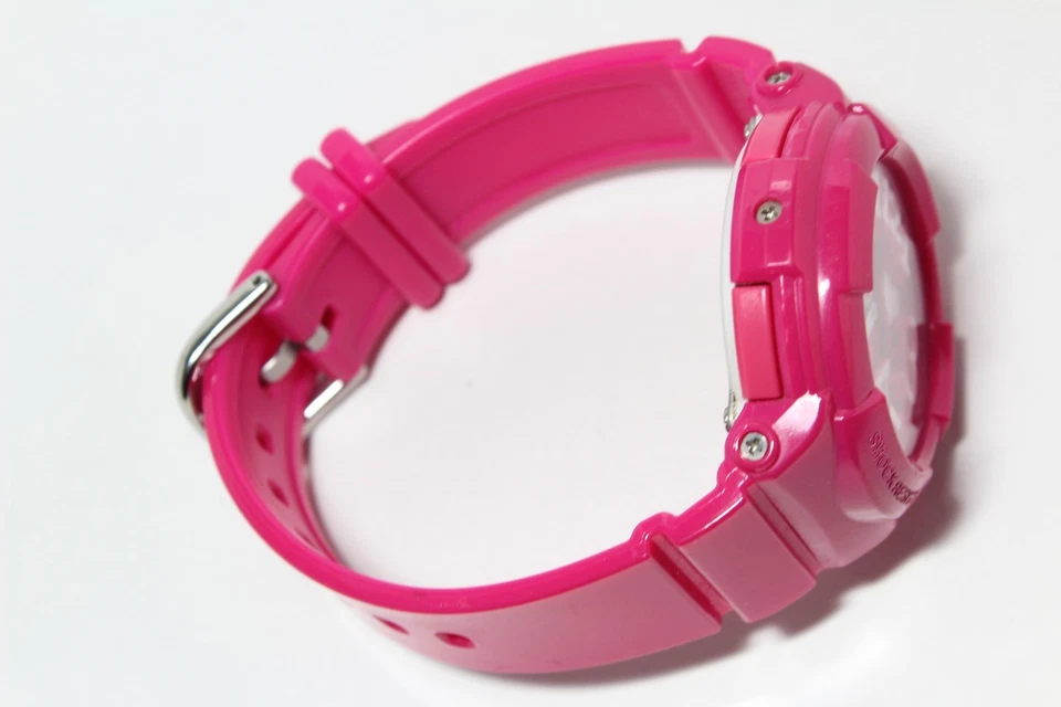 CASIO vintage baby g BGA-130 PINK Analog Digital Neon Dial Watch shock resistant - Image 3 of 4