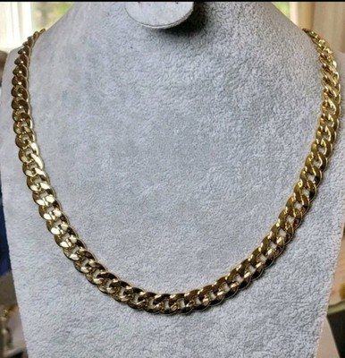 Heavy Plated 14K Gold Cuban Chain, Stamped, 9mm, 24'', 69gms