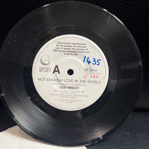 ‘Not Enough Love in the World’ - Don Henley, Vinyl Single Rare Promo ‘84 USA - Picture 7 of 10