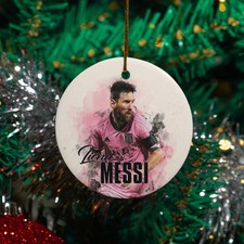 Miami Soccer GOAT Sports Fans Xmas Keepsake Gift Ceramic Christmas Ornament