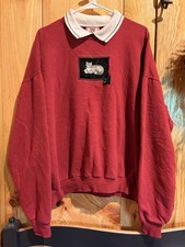 Vintage Morning Sun Maroon Sweatshirt W/Embroidered Cat Size XL