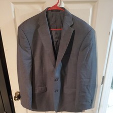 Calvin Klein 42S Gray Sport Coat Blazer Jacket Check 2-Button Wool