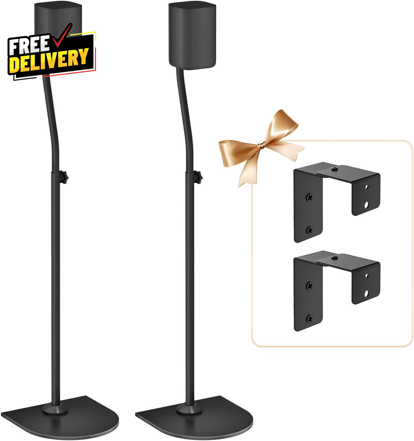 Speaker Stands Pair Height Adjustable Extend 33 To 42