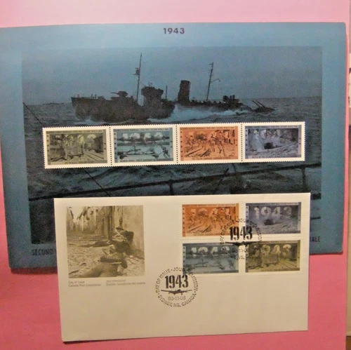 1993 Canada Post WWII Military FDC - About 1943 - with Awesome Info Card