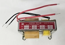 NEW Power Transformer for Neon Sign, Lone Star PRI: 120V,60 Hz, SEC: 5000V, 10ma