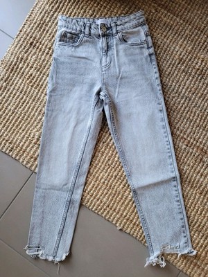 Mango Kids MNG Mom Jeans Gr. 146 Hellgrau grau stone washed