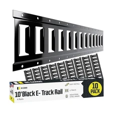 Ten 10-ft E Track Tie-Down Rail, Powder-Coated Steel ETrack TieDowns, Horizon...
