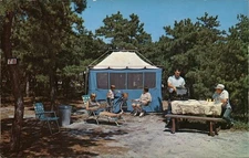 North Truro, Massachusetts MA Carefree Camping, Cape Cod Chrome Vintage Postcard