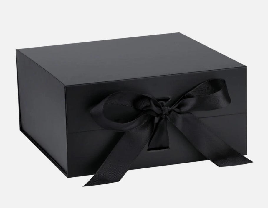 With Magnetic Closure Lid 9"x7"x4" Black For Presents, Birth