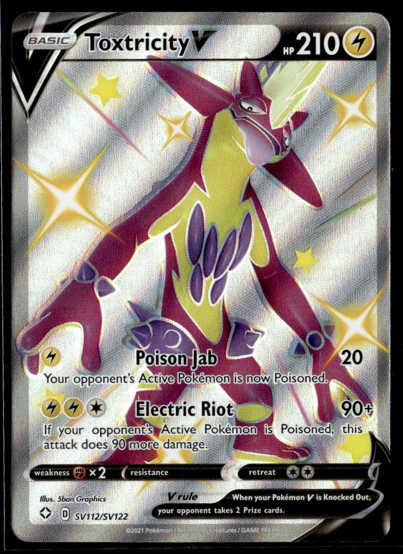 Pokemon Shining Fates: Shiny Vault Toxtricity V SV112/SV122 Shiny Holo Rare - NM