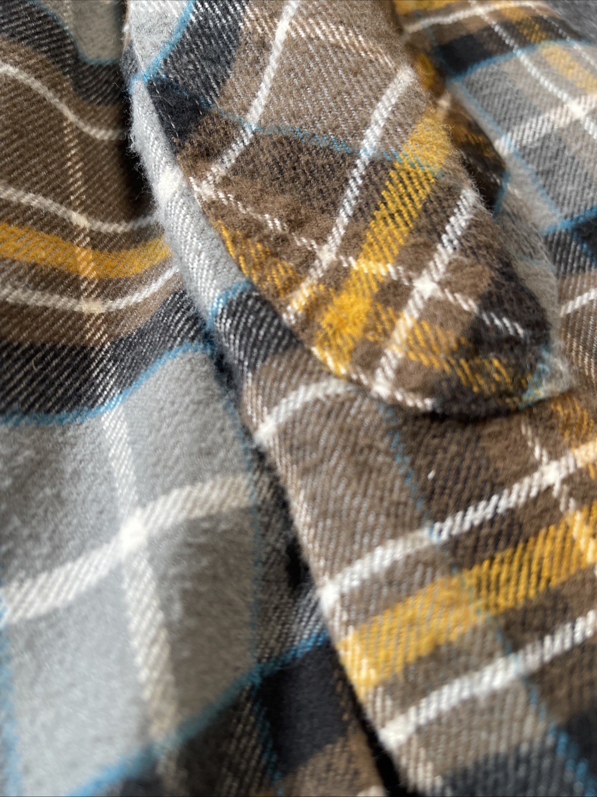Pendleton Flannel Plaid  Medium Gray Brown Gold T… - image 15