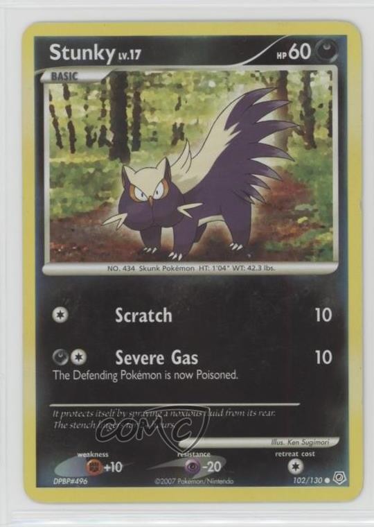 Stunky Reverse Foil Pokémon Diamond & Pearl Base Set #102 2007